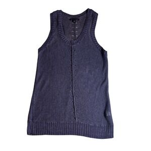 100% Linen Banana Republic Open Knit Racerback Sweater Vest Boho Coastal| S